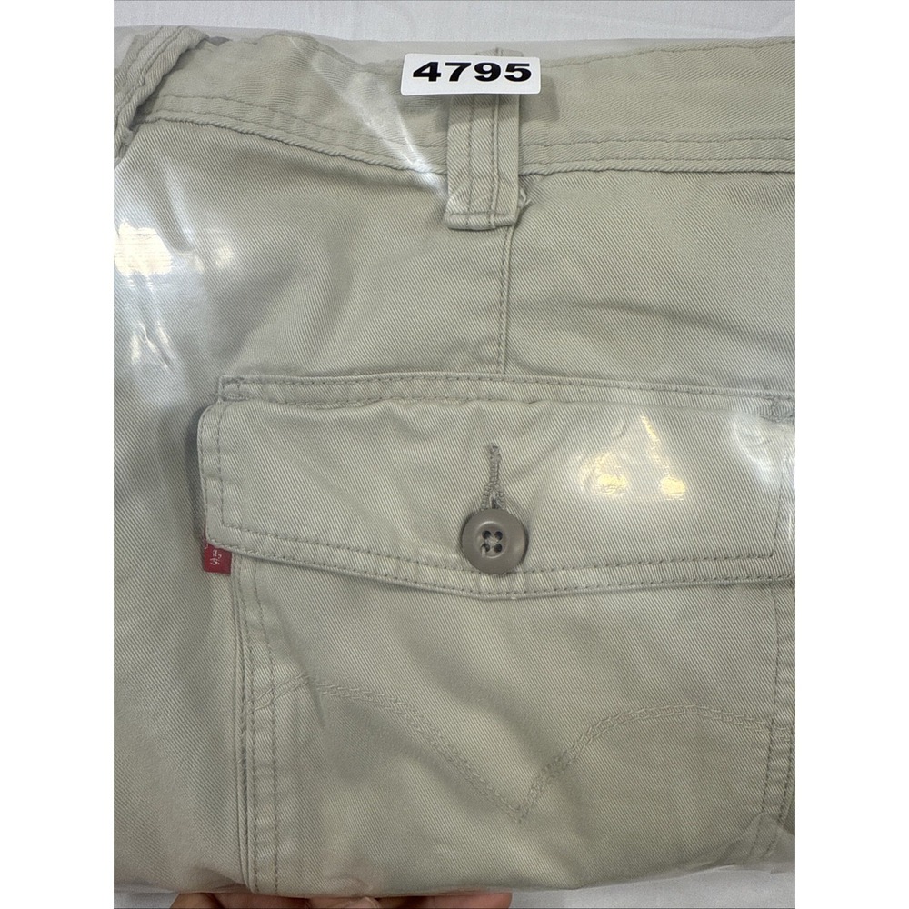 PANTS CARGO Levis  Mens 36X32 Khaki Beige Flat Front Chino Pockets - Picture 9 of 9